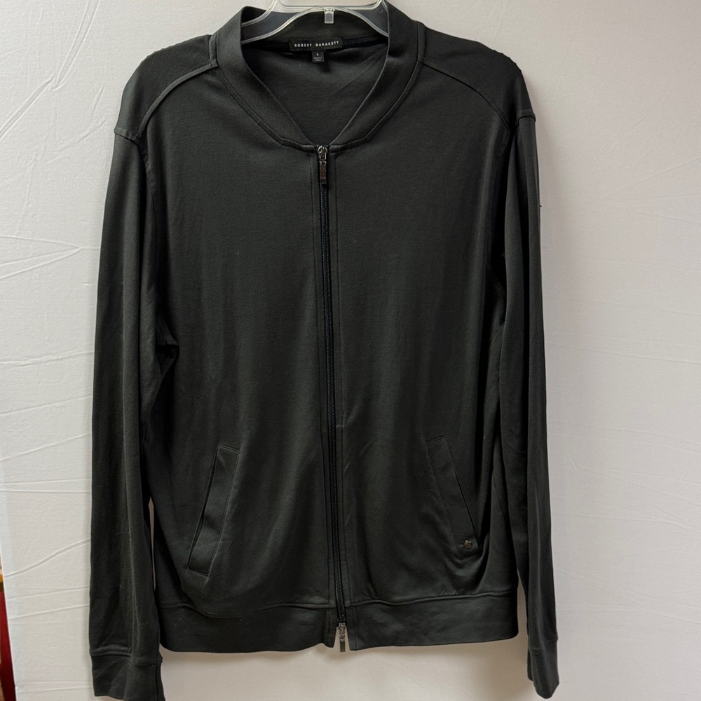 Robert Barakett Zip-Up Bomber Jacket Men’s Charcoal Gray Size Large